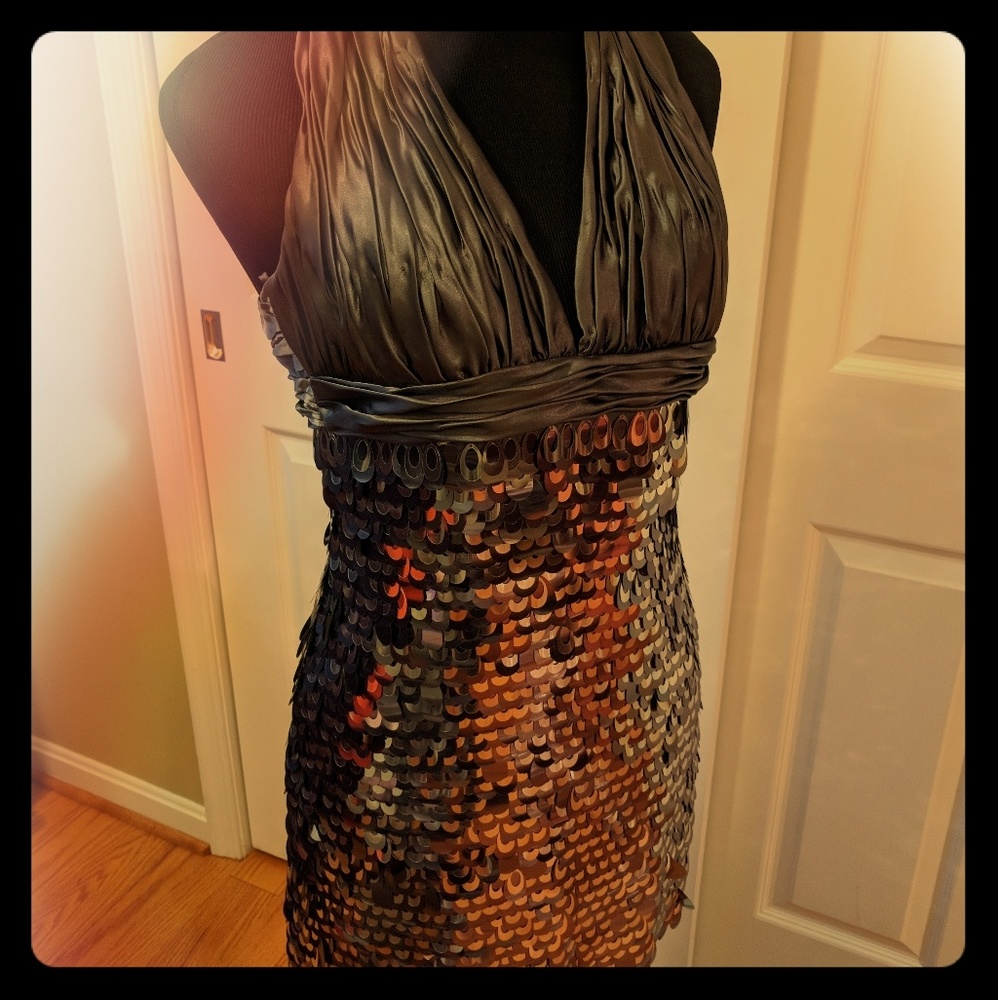 Jovini Beyond sequined halter neck dress